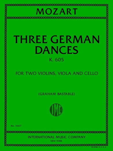 Three German Dances, K. 605 string sheet music cover