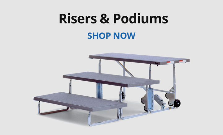 Shop risers and podiums.