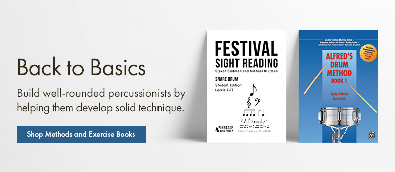 Shop percussion method and lesson books to build well-rounded percussionists.